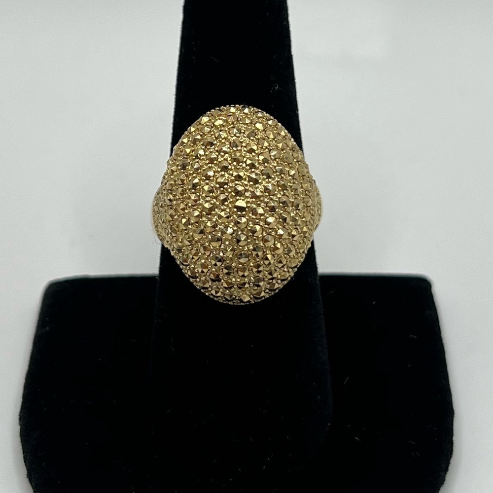 Dallas Prince Gold Vermeil Sterling Silver Marcasite Cocktail Ring Sz 8